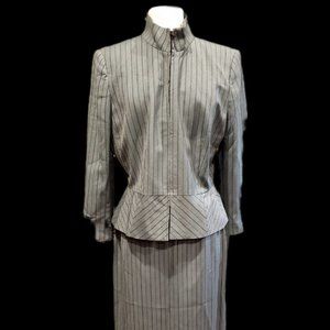 Classy Blue/Grey Pinstripe Suit